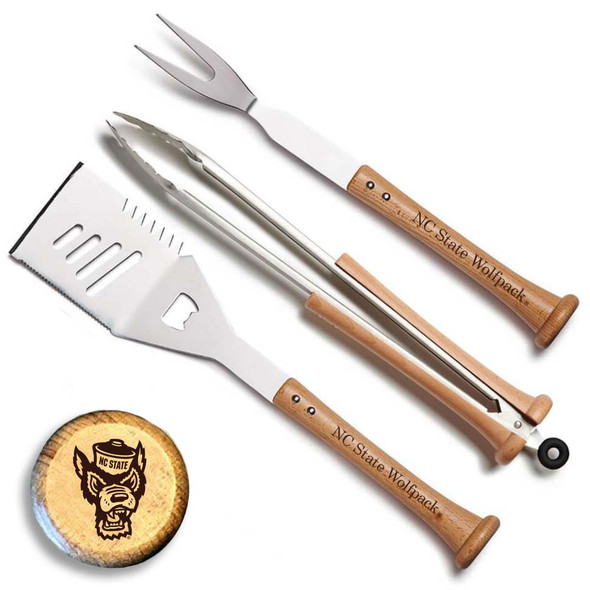 NC State Wolfpack TRIPLE PLAY Combo BBQ Set | Baseball BBQ | GRTLSTTPNCSWP_647625486378