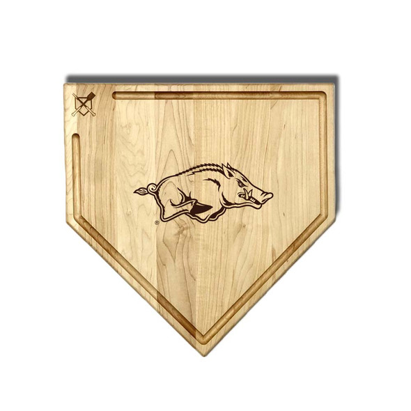 Arkansas Razorbacks Full Size Home Plate Cutting Board With Trough | Baseball BBQ | GRTLHPCBT17AR