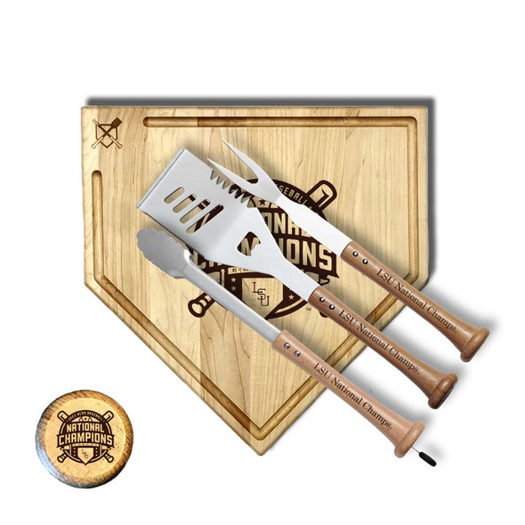 LSU Tigers National Champions Trough Silver Slugger Combo Set | Baseball BBQ | GRTLSTSST17LSUNC LSU Tigers National Champions Trough Silver Slugger Combo Set | Baseball BBQ | GRTLSTSST17LSUNC
