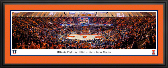 Illinois Fighting Illini Basketball Panorama Photo - Deluxe Matted Frame | Blakeway | UIL6D
