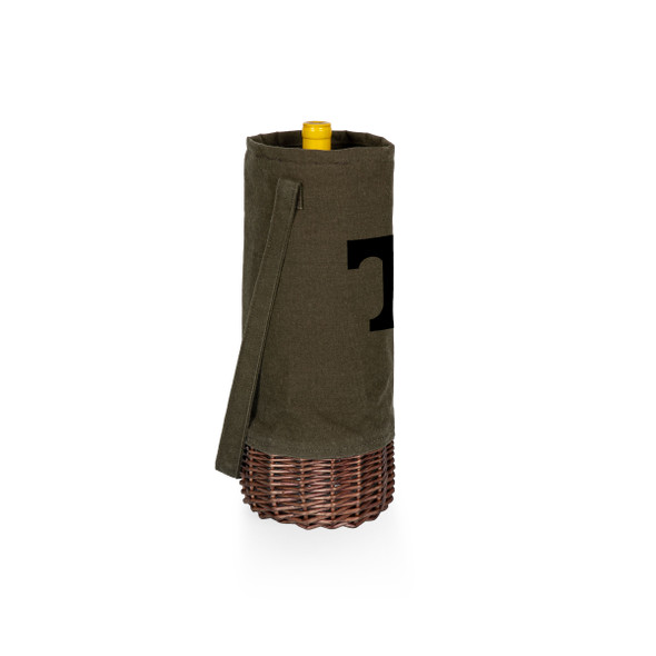 Tennessee Volunteers Malbec Insulated Canvas and Willow Wine Bottle Basket | Picnic Time | 201-00-140-554-0