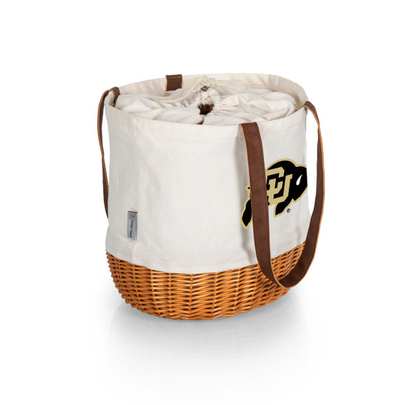 Colorado Buffaloes Coronado Canvas and Willow Basket Tote | Picnic Time | 203-00-187-124-0