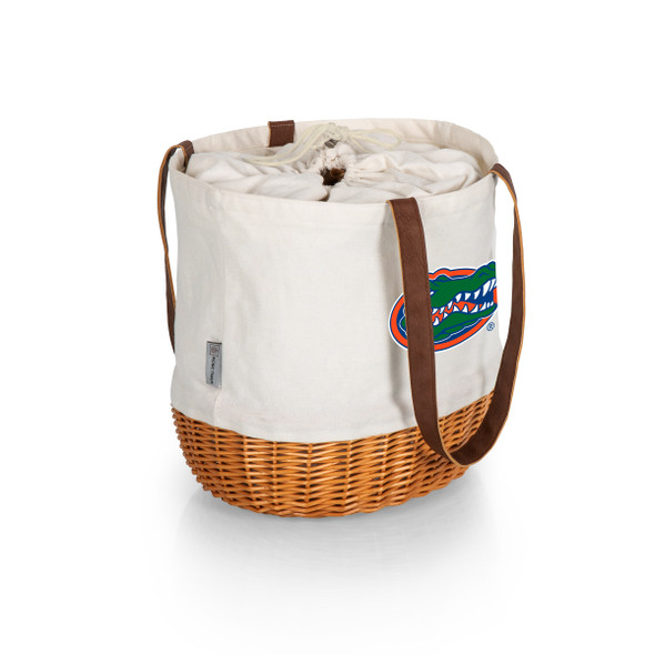 Florida Gators Coronado Canvas and Willow Basket Tote | Picnic Time | 203-00-187-164-0