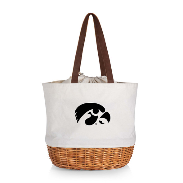 Iowa Hawkeyes Coronado Canvas and Willow Basket Tote | Picnic Time | 203-00-187-224-0