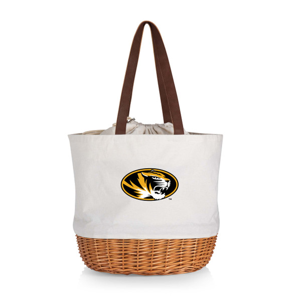 Missouri Tigers Coronado Canvas and Willow Basket Tote | Picnic Time | 203-00-187-394-0