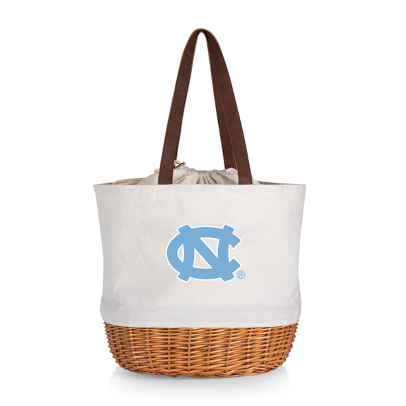 North Carolina Tar Heels Coronado Canvas and Willow Basket Tote | Picnic Time | 203-00-187-414-0