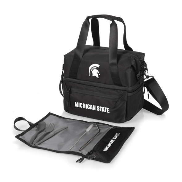 Michigan State Spartans Eco-Friendly Lunch Bag Cooler with Utensils | Picnic Time | 515-01-179-354-0