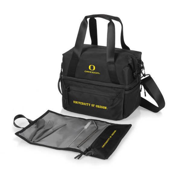 Oregon Ducks Eco-Friendly Lunch Bag Cooler with Utensils | Picnic Time | 515-01-179-474-0
