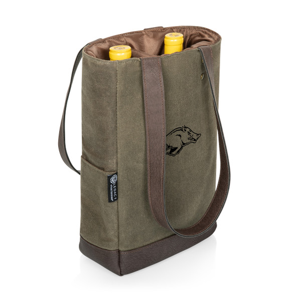 Arkansas Razorbacks 2 Bottle Insulated Wine Cooler Bag | Picnic Time | 536-02-140-034-0