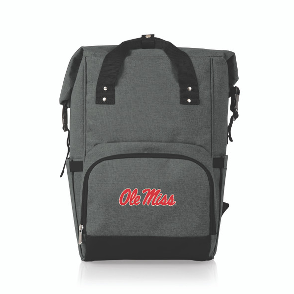 Mississippi Rebels On The Go Roll-Top Backpack Cooler | Picnic Time | 616-00-105-376-0 Mississippi Rebels On The Go Roll-Top Backpack Cooler | Picnic Time | 616-00-105-376-0