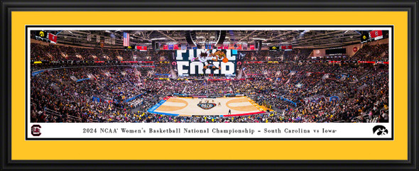 Iowa Hawkeyes 2024 NCAA National Women's Basketball Championship Tip-Off  Panoramic Photo Deluxe Matted Frame  | Blakeway | WFFBBT24UIAD