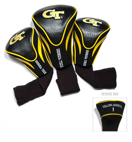 Georgia Tech Yellow Jackets 3 Pack Embroidered Contour Golf Headcovers | Team Golf |21294