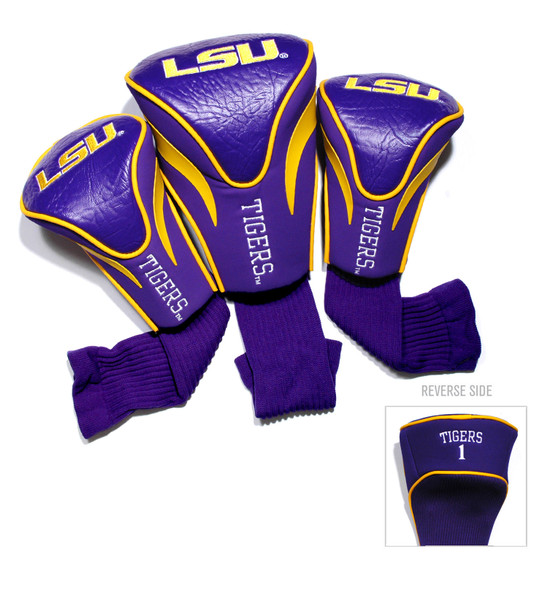 LSU Tigers 3 Pack Embroidered Contour Golf Headcovers | Team Golf |22094