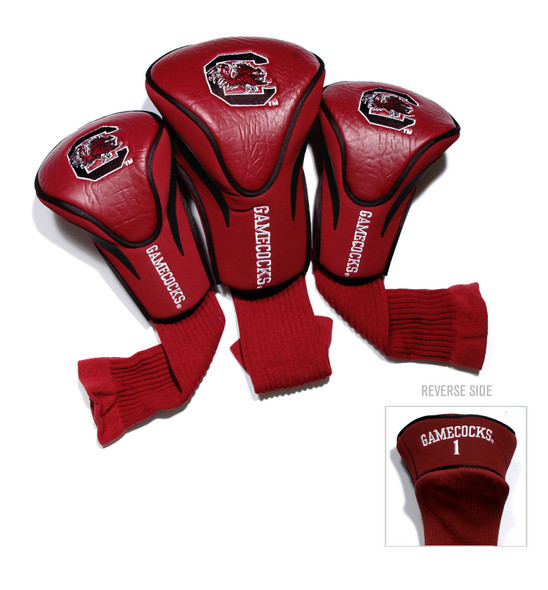 South Carolina Gamecocks 3 Pack Embroidered Contour Golf Headcovers | Team Golf |23194