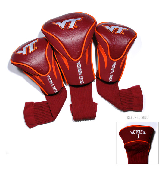 Virginia Tech Hokies 3 Pack Embroidered Contour Golf Headcovers | Team Golf |25594