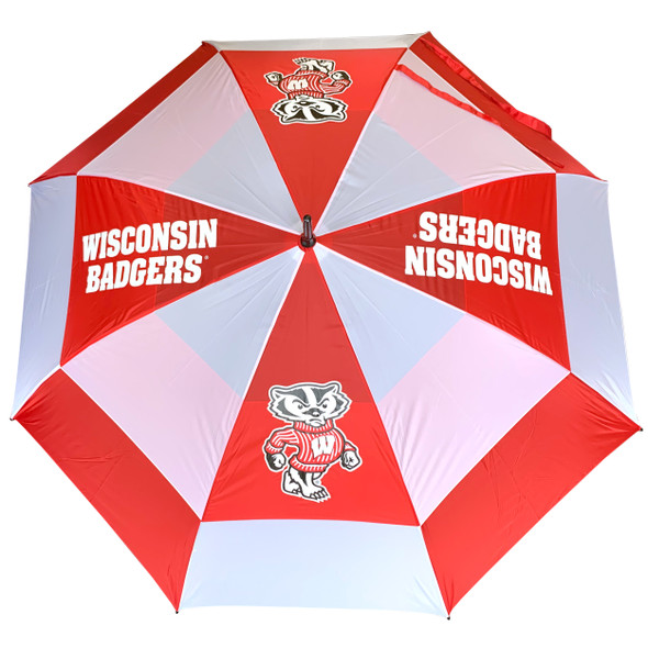 Wisconsin Badgers 62" Double Canopy Wind Proof Golf Umbrella| Team Golf |23969