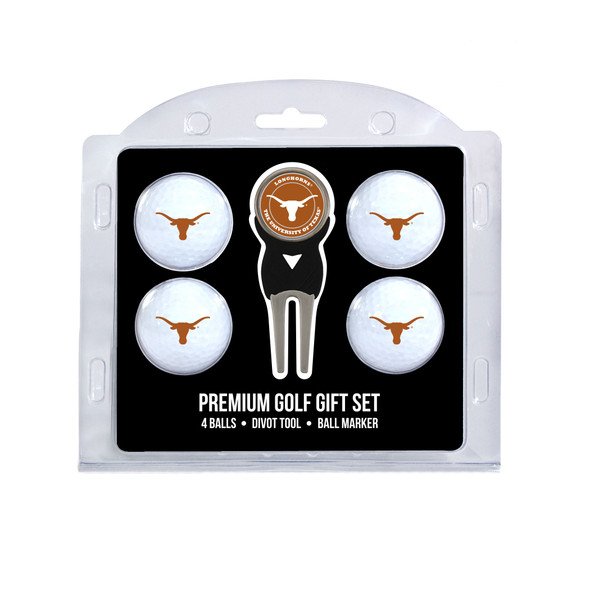 Texas Longhorns 4 Golf Balls And Divot Tool Gift Set | Team Golf |23306