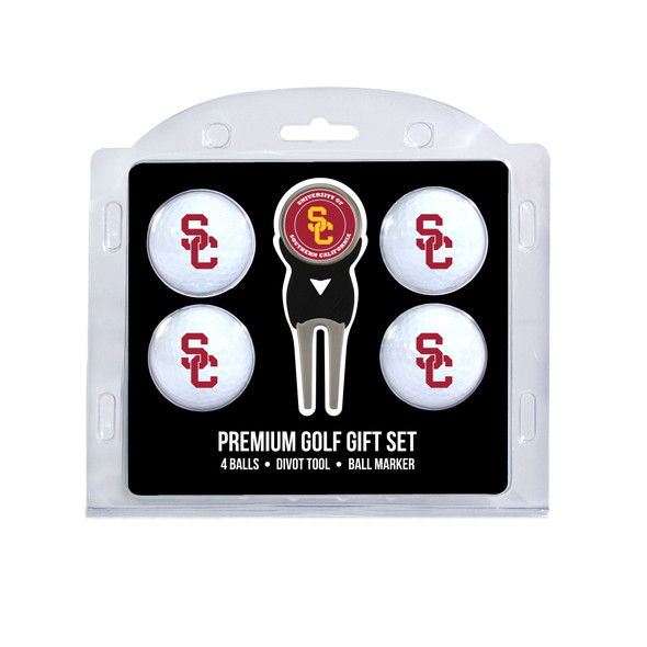 USC Trojans 4 Golf Balls And Divot Tool Gift Set | Team Golf |27206