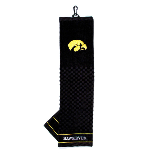Iowa Hawkeyes 16" X 22" Tri-Fold Embroidered Scrubber Golf Towel| Team Golf |21510