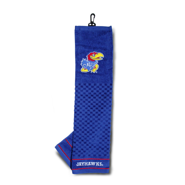 Kansas Jayhawks 16" X 22" Tri-Fold Embroidered Scrubber Golf Towel| Team Golf |21710