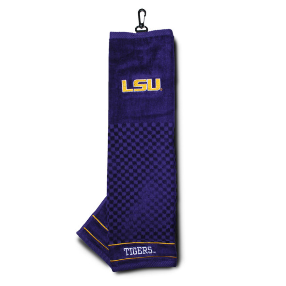 LSU Tigers 16" X 22" Tri-Fold Embroidered Scrubber Golf Towel| Team Golf |22010