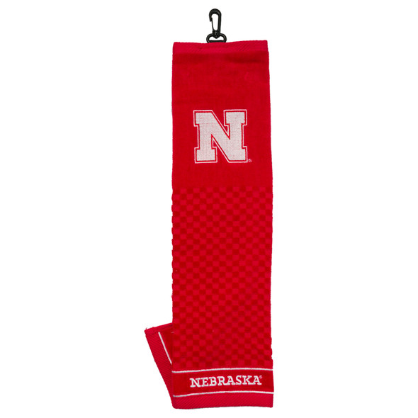 Nebraska Huskers 16" X 22" Tri-Fold Embroidered Scrubber Golf Towel| Team Golf |22410