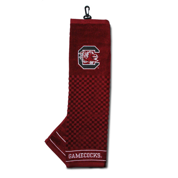 South Carolina Gamecocks 16" X 22" Tri-Fold Embroidered Scrubber Golf Towel| Team Golf |23110