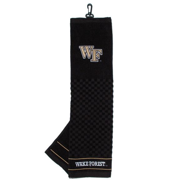 Wake Forest Demon Deacons 16" X 22" Tri-Fold Embroidered Scrubber Golf Towel| Team Golf |23810
