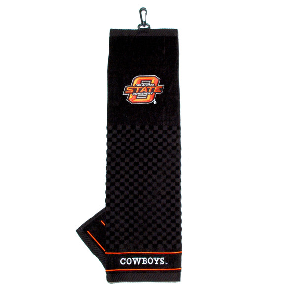 Oklahoma State Cowboys 16" X 22" Tri-Fold Embroidered Scrubber Golf Towel| Team Golf |24510