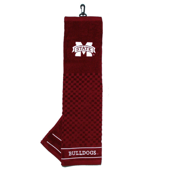 Mississippi State Bulldogs 16" X 22" Tri-Fold Embroidered Scrubber Golf Towel| Team Golf |24810