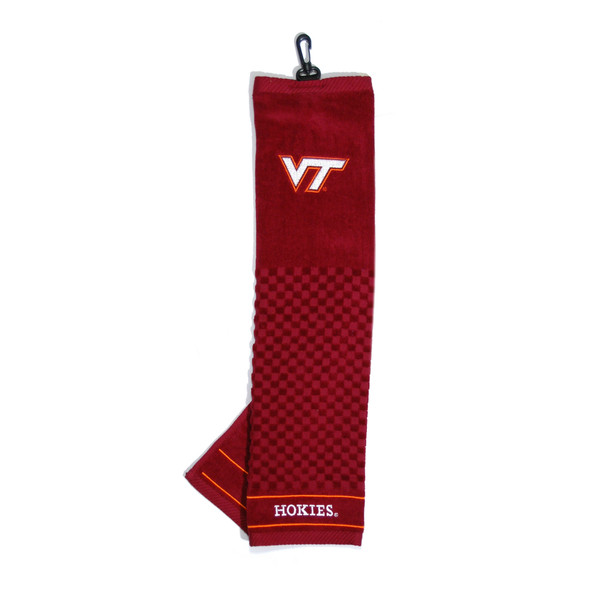 Virginia Tech Hokies 16" X 22" Tri-Fold Embroidered Scrubber Golf Towel| Team Golf |25510