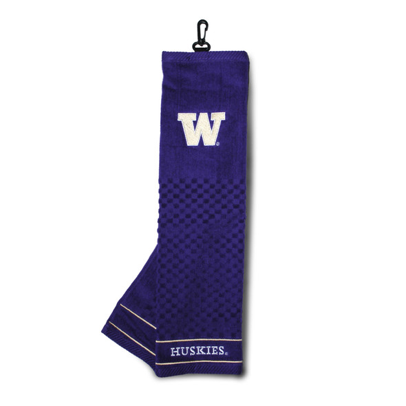 Washington Huskies 16" X 22" Tri-Fold Embroidered Scrubber Golf Towel| Team Golf |28510