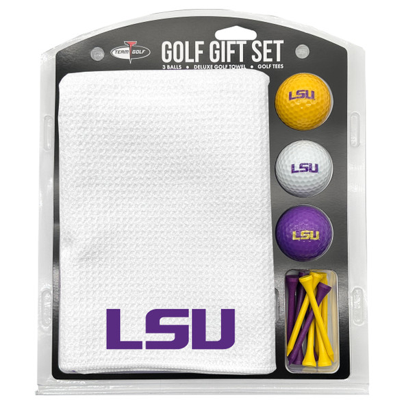 LSU Tigers 16" X 40" Microfiber Towel Golf Gift Set - White| Team Golf |22025