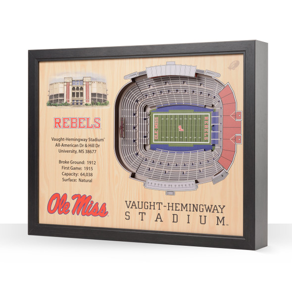 Mississippi Rebels 25-Layer StadiumView Wall Art |Stadium Views | 9022732