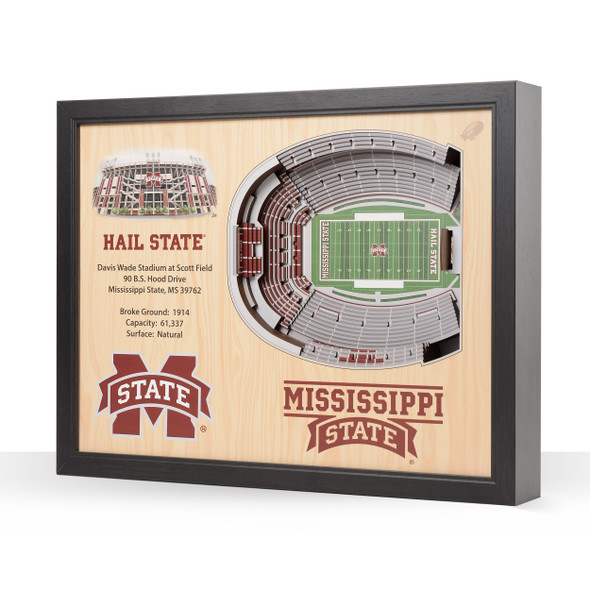 Mississippi State Bulldogs 25-Layer StadiumView Wall Art |Stadium Views | 9022749