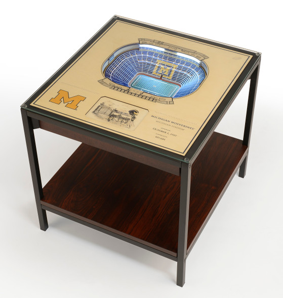 Michigan Wolverines 25-Layer StadiumViews Lighted End Table | Stadium Views | 5029929