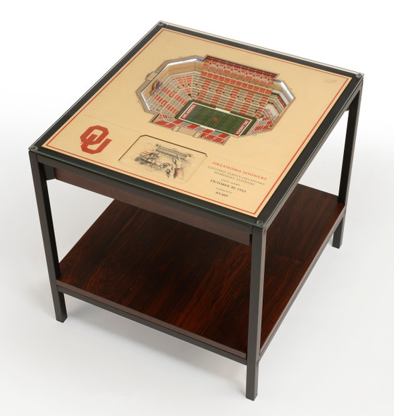 Oklahoma Sooners 25-Layer StadiumViews Lighted End Table  | Stadium Views | 7010328