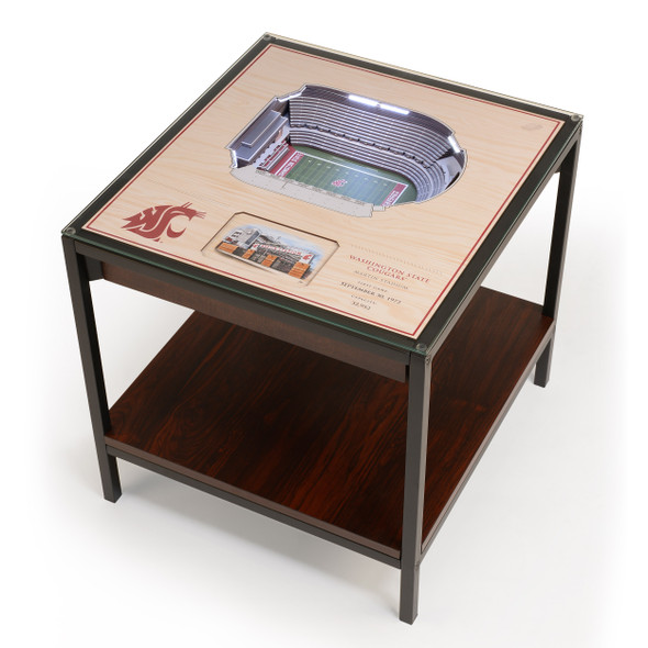 Washington State Cougars 25-Layer StadiumViews Lighted End Table  | Stadium Views | 8494899