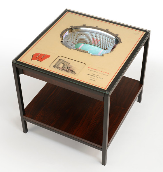 Wisconsin Badgers 25-Layer StadiumViews Lighted End Table | Stadium Views | 9026600