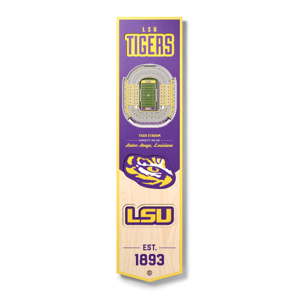 LSU Tigers 3D Stadium 8x32 Banner | Stadium Views | 0952008