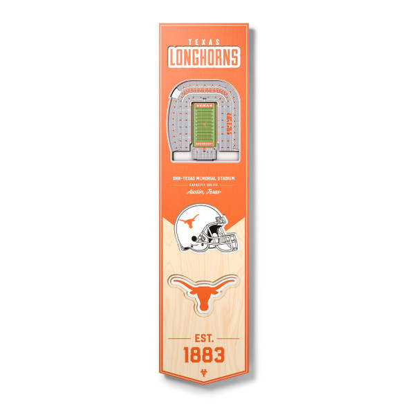Texas Longhorns 3D Stadium 8x32 Banner | Stadium Views | 0952244