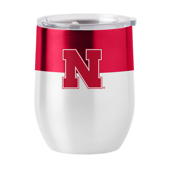 Nebraska Huskers 16oz Colorblock Stainless Curved Beverage Tumbler| Logo Brands |LGC182-S16CB-11