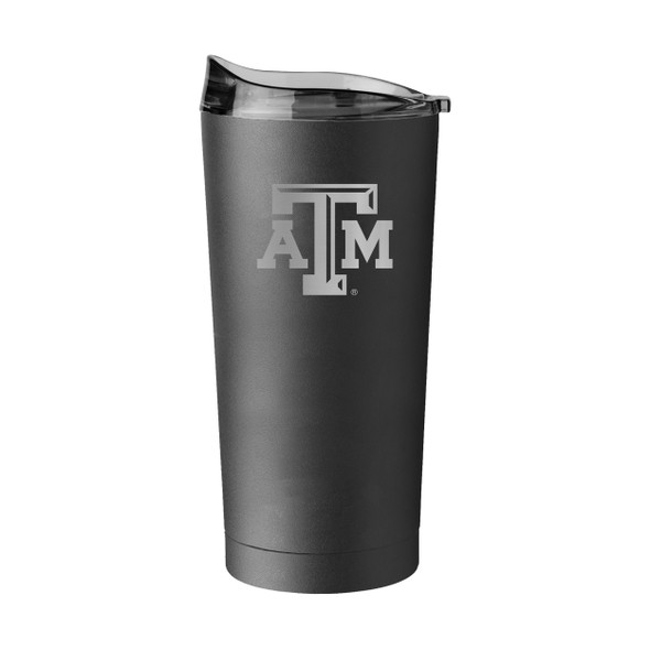 Texas A&M Aggies 20oz Etch Black Powder Coat Tumbler| Logo Brands |LGC219-S20PT-BLK-9