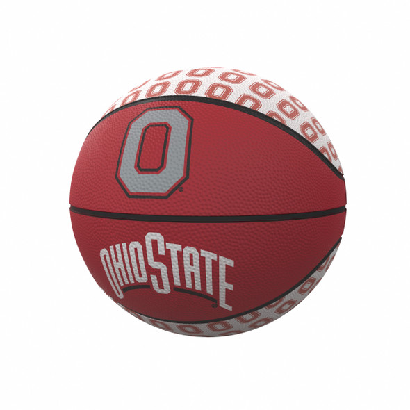 Ohio State Buckeyes Repeating Logo Mini-Size Rubber Basketball| Logo Brands |LGC191-91MR-1