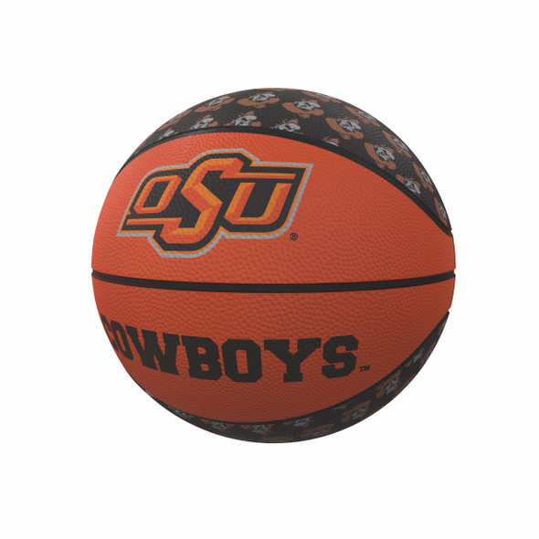 Oklahoma State Cowboys Repeating Logo Mini-Size Rubber Basketball| Logo Brands |LGC193-91MR-1