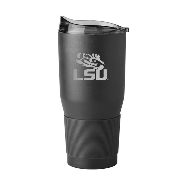 LSU Tigers 30oz Etch Powder Coat Tumbler| Logo Brands |LGC162-S30PT-BLK-9