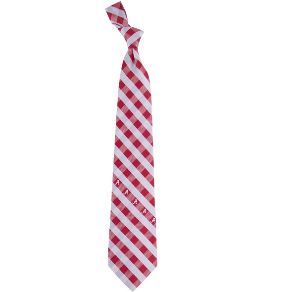 Alabama Crimson Tide Woven Poly Check Tie | Eagles Wings | 5145