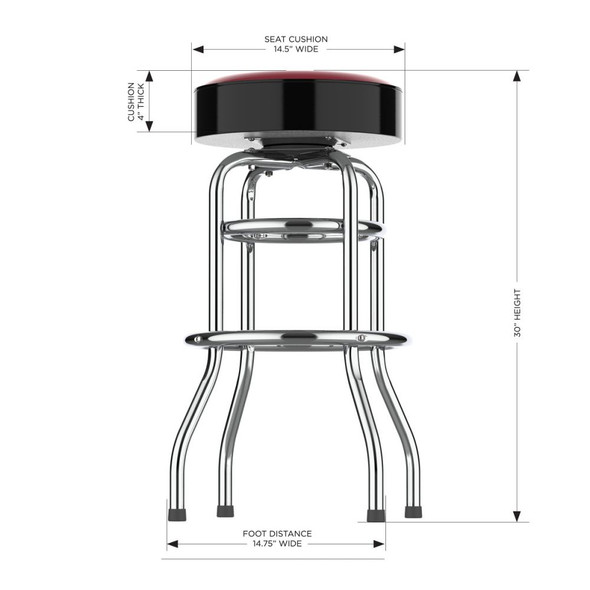 South Carolina Gamecocks Chrome Bar Stool | Imperial | 680-3036