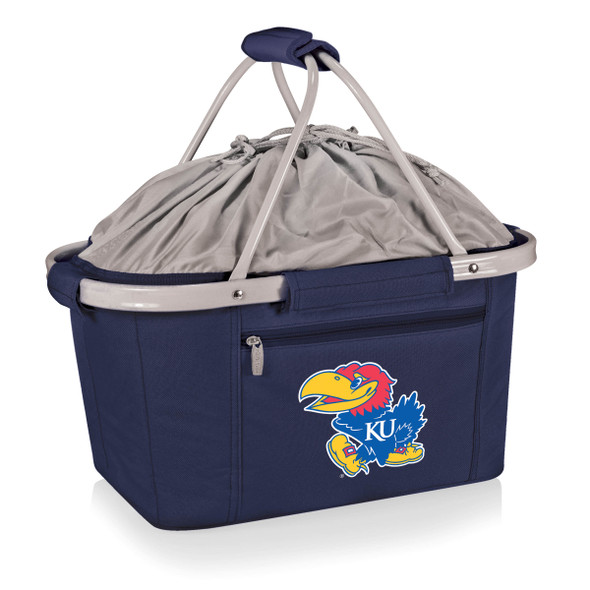 Kansas Jayhawks Metro Basket Collapsible Cooler Tote - Blue | Picnic Time | 645-00-138-244-0 Kansas Jayhawks Metro Basket Collapsible Cooler Tote - Blue | Picnic Time | 645-00-138-244-0