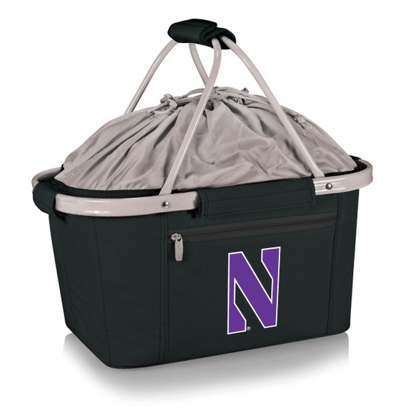 Northwestern Wildcats Metro Basket Collapsible Cooler Tote | Picnic Time | 645-00-175-434-0